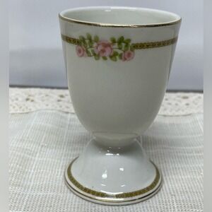 Antique‎ Theodore Haviland Limoges Egg Cup Pink Rose Gold Gilt France